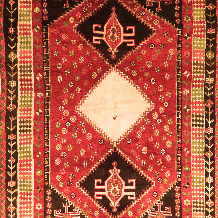 Serging Thickness of Machine Washable Persian Orange Traditional Area Rugs, wshtr804org