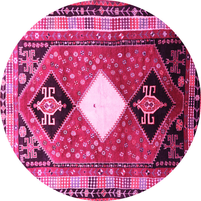 Round Persian Pink Traditional Rug, tr804pnk
