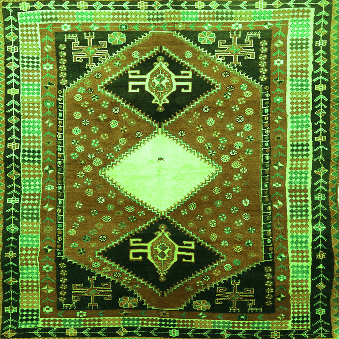 Serging Thickness of Persian Green Traditional Rug, tr804grn