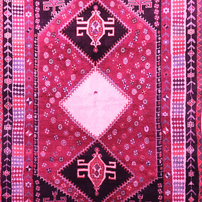 Machine Washable Persian Pink Traditional Rug, wshtr804pnk