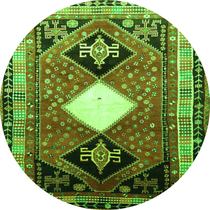 Square Persian Green Traditional Rug, tr804grn