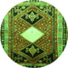 Square Persian Green Traditional Rug, tr804grn