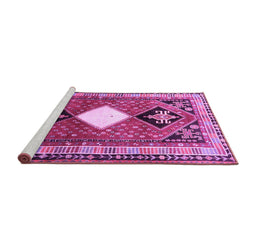 Sideview of Machine Washable Persian Purple Traditional Area Rugs, wshtr804pur