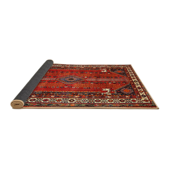 Sideview of Traditional Gold Brown Persian Rug, tr805