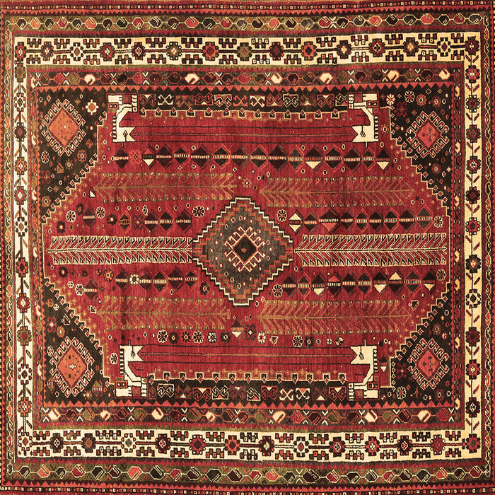 Square Persian Brown Traditional Rug, tr805brn