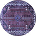 Round Persian Blue Traditional Rug, tr805blu