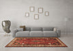 Machine Washable Persian Brown Traditional Rug in a Living Room,, wshtr805brn