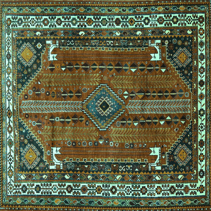 Square Persian Turquoise Traditional Rug, tr805turq