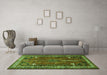 Machine Washable Persian Green Traditional Area Rugs in a Living Room,, wshtr805grn