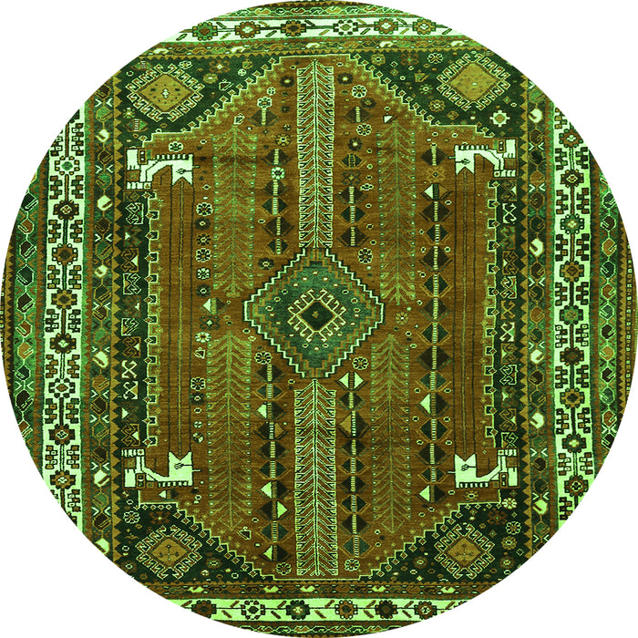 Square Persian Green Traditional Rug, tr805grn