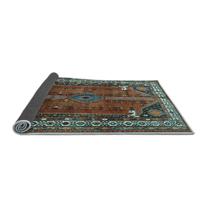 Sideview of Persian Light Blue Traditional Rug, tr805lblu