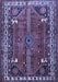 Machine Washable Persian Blue Traditional Rug, wshtr805blu