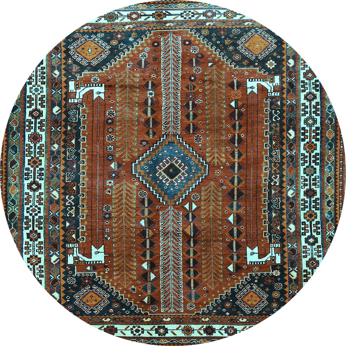Round Persian Light Blue Traditional Rug, tr805lblu