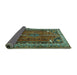 Sideview of Persian Turquoise Traditional Rug, tr805turq