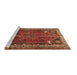 Sideview of Machine Washable Persian Brown Traditional Rug, wshtr805brn