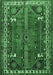 Machine Washable Persian Emerald Green Traditional Area Rugs, wshtr805emgrn