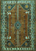 Machine Washable Persian Turquoise Traditional Area Rugs, wshtr805turq