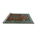 Sideview of Machine Washable Persian Light Blue Traditional Rug, wshtr805lblu