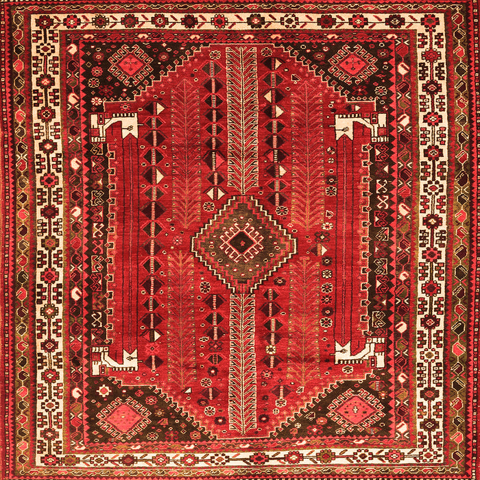 Serging Thickness of Persian Orange Traditional Rug, tr805org