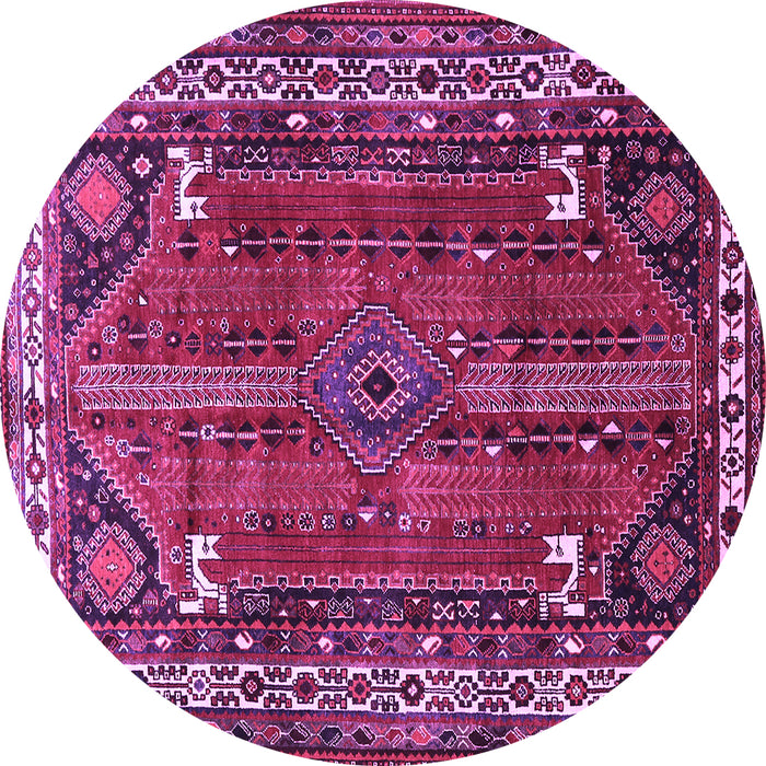 Round Persian Purple Traditional Rug, tr805pur