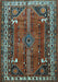 Machine Washable Persian Light Blue Traditional Rug, wshtr805lblu