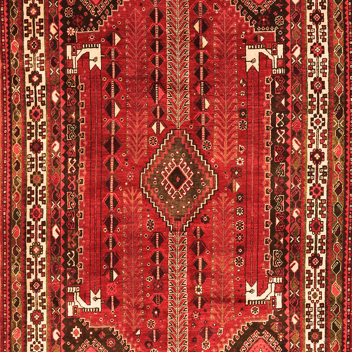 Serging Thickness of Machine Washable Persian Orange Traditional Area Rugs, wshtr805org