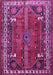 Machine Washable Persian Purple Traditional Area Rugs, wshtr805pur