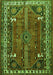 Serging Thickness of Machine Washable Persian Green Traditional Area Rugs, wshtr805grn