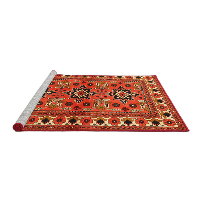 Sideview of Machine Washable Traditional Red Rug, wshtr806
