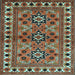 Square Machine Washable Persian Light Blue Traditional Rug, wshtr806lblu