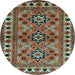 Round Machine Washable Persian Light Blue Traditional Rug, wshtr806lblu