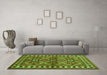 Machine Washable Persian Green Traditional Area Rugs in a Living Room,, wshtr806grn