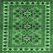Square Persian Emerald Green Traditional Rug, tr806emgrn