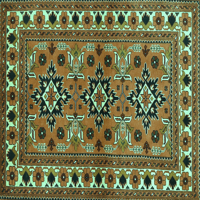 Square Persian Turquoise Traditional Rug, tr806turq
