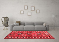 Machine Washable Persian Red Traditional Rug, wshtr806red