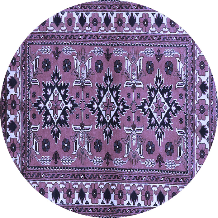Round Machine Washable Persian Blue Traditional Rug, wshtr806blu