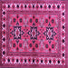 Square Machine Washable Persian Purple Traditional Area Rugs, wshtr806pur