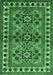 Machine Washable Persian Emerald Green Traditional Area Rugs, wshtr806emgrn