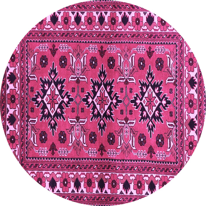 Round Persian Purple Traditional Rug, tr806pur