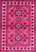 Machine Washable Persian Pink Traditional Rug, wshtr806pnk