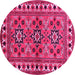 Round Persian Pink Traditional Rug, tr806pnk