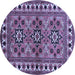 Round Persian Blue Traditional Rug, tr806blu