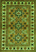 Serging Thickness of Machine Washable Persian Green Traditional Area Rugs, wshtr806grn