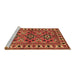 Sideview of Machine Washable Persian Brown Traditional Rug, wshtr806brn