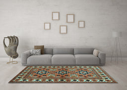Machine Washable Persian Light Blue Traditional Rug in a Living Room, wshtr806lblu