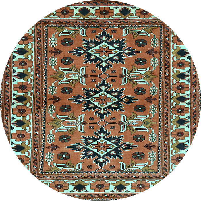 Round Persian Light Blue Traditional Rug, tr806lblu