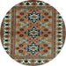 Round Persian Light Blue Traditional Rug, tr806lblu