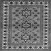 Round Machine Washable Persian Gray Traditional Rug, wshtr806gry