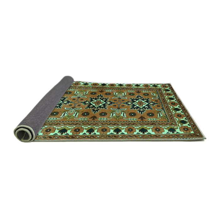 Sideview of Persian Turquoise Traditional Rug, tr806turq