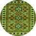 Square Persian Green Traditional Rug, tr806grn